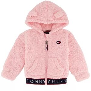 Tommy Hilfiger Baby Girls Minky Hooded Jacket Zip up Fleece ACCEPTING OFFERS